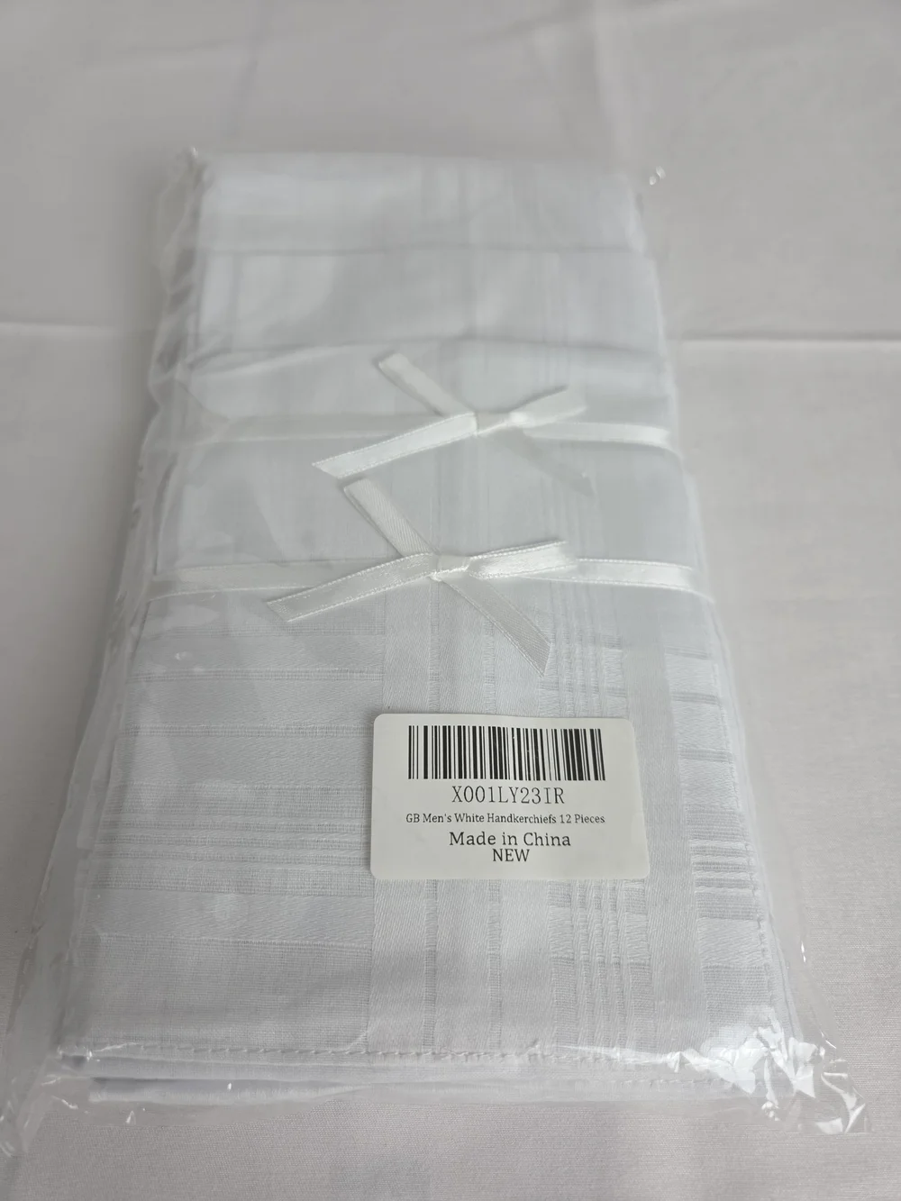 HANDKERCHIEFS...Men's White Cotton Handkerchiefs - Pack of 12